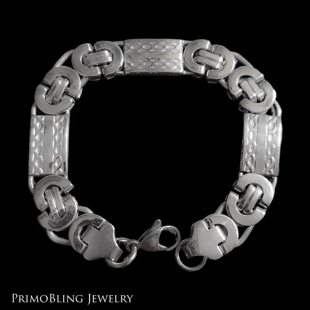 Stainless steel Greek Link Bracelet